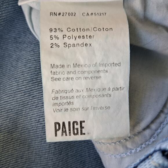 PAIGE Colette Crop Flare Jeans Size 27 Distressed Knees - Picture 8 of 8